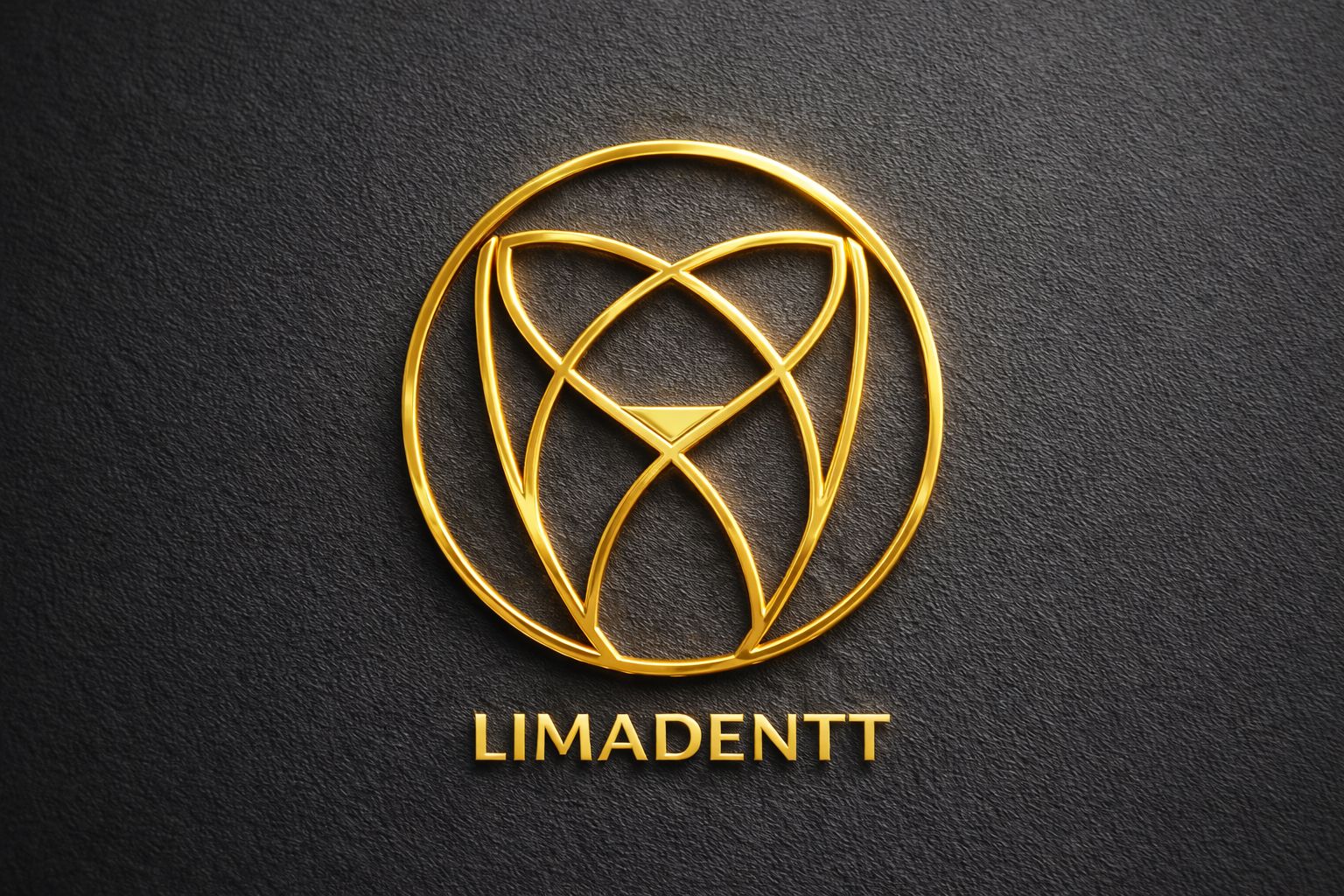 Identidade visual LIMADENTT em dourado